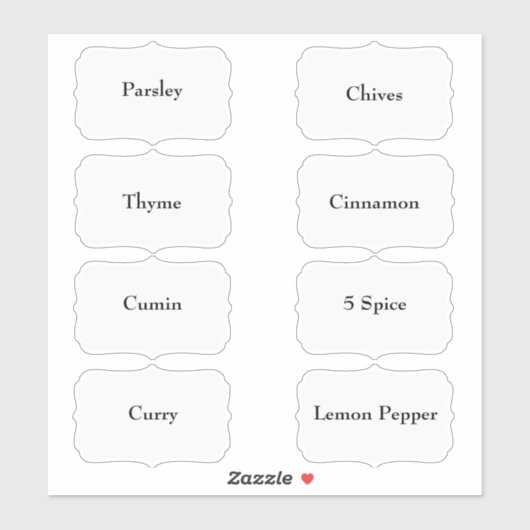 Spice Rack Waterproof Elegant White Pantry Labels シール (シート)