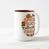 Spice, Slice, & Everything Fright | Halloween  ツートーンマグカップ (正面右)