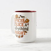Spice, Slice, & Everything Fright | Halloween  ツートーンマグカップ (正面左)