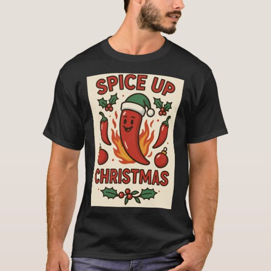 Spice Up Christmas – Hot Pepper Holiday Cheer Tシャツ (正面)