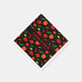 Spicy Chili Pepper Pattern Personalized Party スタンダードカクテルナプキン (角)
