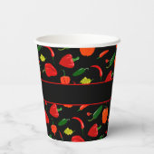 Spicy Chili Pepper Pattern Personalized Party 紙コップ (裏面)