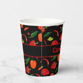 Spicy Chili Pepper Pattern Personalized Party 紙コップ (右)