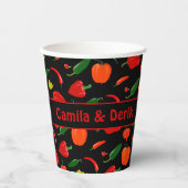 Spicy Chili Pepper Pattern Personalized Party 紙コップ (正面)