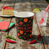 Spicy Chili Pepper Pattern Personalized Party 紙コップ