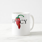 Spicy Chilly Pepper Emoticon Spicy Emoticon Chilly コーヒーマグカップ (正面右)