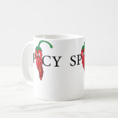 Spicy Chilly Pepper Emoticon Spicy Emoticon Chilly コーヒーマグカップ (正面左)