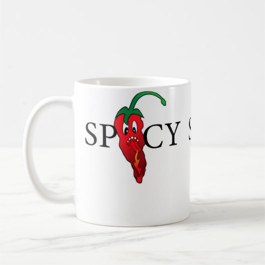 Spicy Chilly Pepper Emoticon Spicy Emoticon Chilly コーヒーマグカップ (左)
