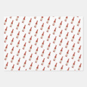 Spicy! Hot Sauce Salsa Cute Hand-drawn ラッピングペーパーシート (正面3)