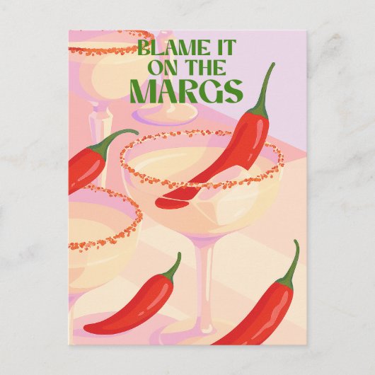 Spicy Margarita Cocktail Humor ポストカード (正面)
