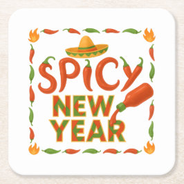 Spicy New Year スクエアペーパーコースター