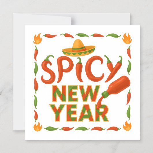 Spicy New Year マグネット招待状 (正面)