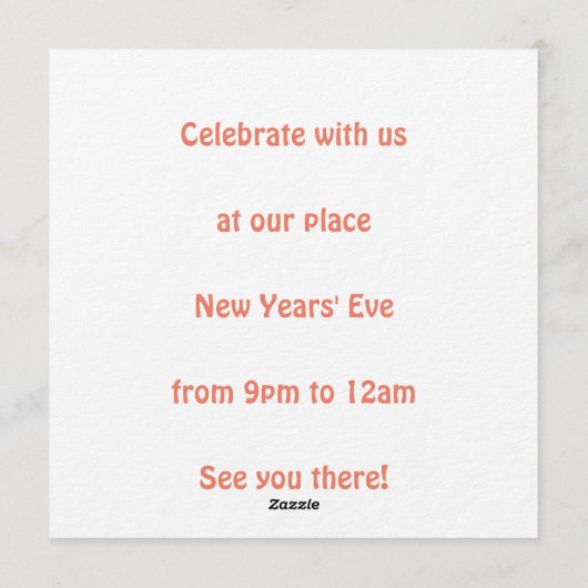 Spicy New Year 招待状 (裏面)