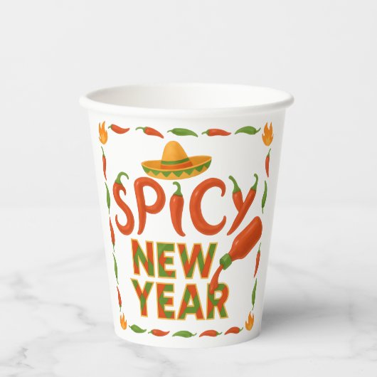 Spicy New Year 紙コップ (正面)