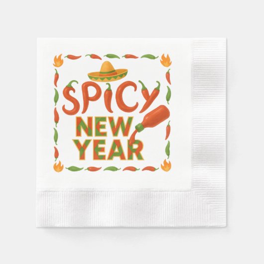 Spicy New Year 縁ありカクテルナプキン (正面)