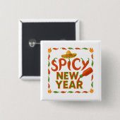 Spicy New Year 缶バッジ (正面&裏面)