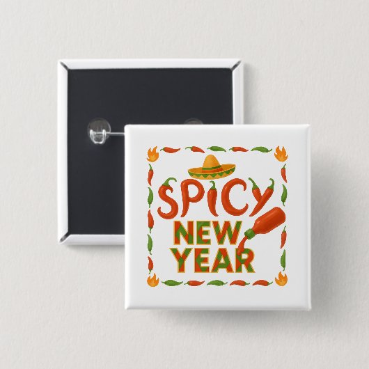 Spicy New Year 缶バッジ (正面&裏面)