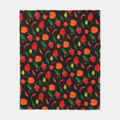 Spicy Peppers Pattern Throw Blanket フリースブランケット (正面)