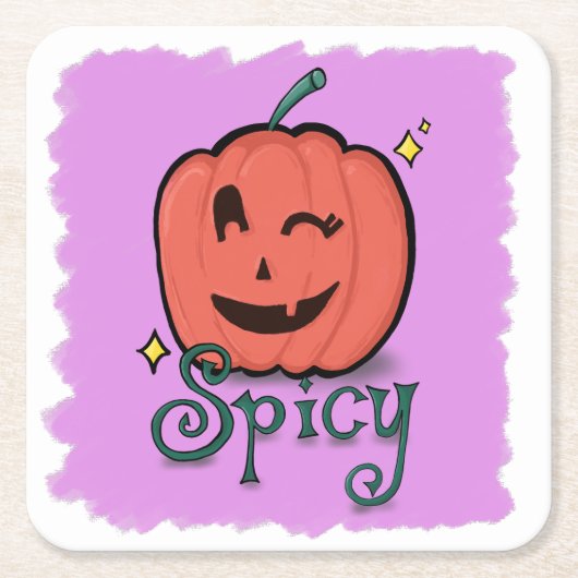 Spicy Pumpkin Spice スクエアペーパーコースター (正面)