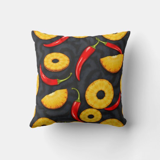 Spicy Slice - Pineapple Empire Design クッション (裏面)