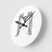 spider:白黒 ラウンド壁時計 (傾斜)