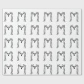 spider：白黒 ラッピングペーパー (フラット)