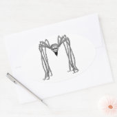 spider:白黒 楕円形シール (封筒)