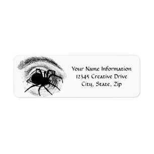 Spider Crawling Out of Eye Socket Return Address ラベル