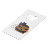 Spider in the web in the halloween pumpkin クレジットカード栓抜き (裏面アングル)