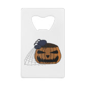 Spider in the web in the halloween pumpkin クレジットカード栓抜き (裏面)