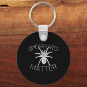 Spider Lives Problem虫おもしろいミームTシャツ キーホルダー (正面)