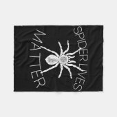Spider Lives Problem虫おもしろいミームTシャツ フリースブランケット (正面(横))