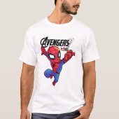 Spider-Man – Chibi Marvel Superhero Art Tシャツ (正面)
