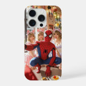 Spider-man takes a selfie with cute japanese maids iPhoneケース (裏面)