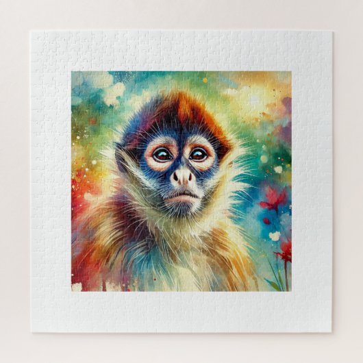 Spider Monkey Harmony 220824AREF117 - Watercolor ジグソーパズル (縦)