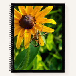 Spider on Sunflower 8.5 x 11スパイラルノートブック ノートブック