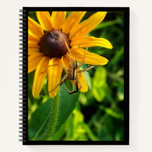 Spider on Sunflower 8.5 x 11スパイラルノートブック ノートブック (正面)