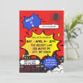 Spider Superhero Comic Birthday 招待状 (スタンド正面)