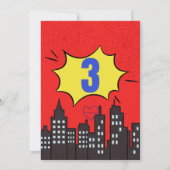 Spider Superhero Comic Birthday 招待状 (裏面)