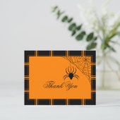 Spider Thank You Halloween Black/Orange ポストカード (スタンド正面)