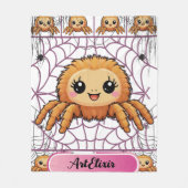 Spider Webかわいいプリント フリースブランケット (正面)