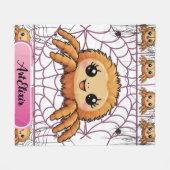 Spider Webかわいいプリント フリースブランケット (正面(横))