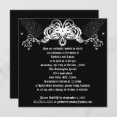 Spider Webつる植物結婚ゴシック 招待状 (正面/裏面)