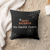 Spider Webハッピーハローウィンファミリパーソナライズされた クッション (ブランケット)