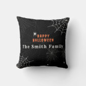 Spider Webハッピーハローウィンファミリパーソナライズされた クッション (正面)