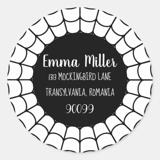 Spider Webパーティの招待状 ラウンドシール (正面)