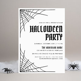 Spider Webモダンハローウィンパーティ 招待状