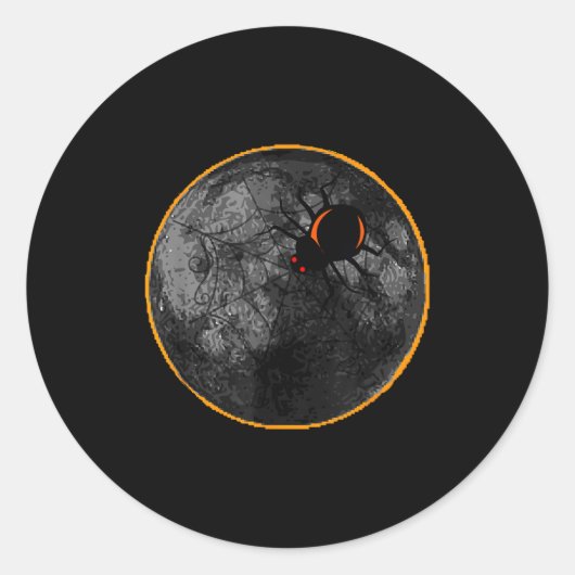 Spider Web Arachnid Moon Solar ラウンドシール (正面)