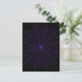 Spider web black purple Halloween pattern ポストカード (スタンド正面)