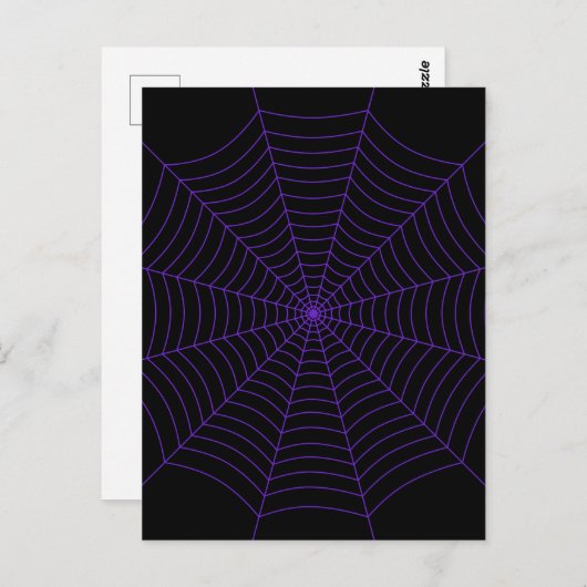 Spider web black purple Halloween pattern ポストカード (正面/裏面)